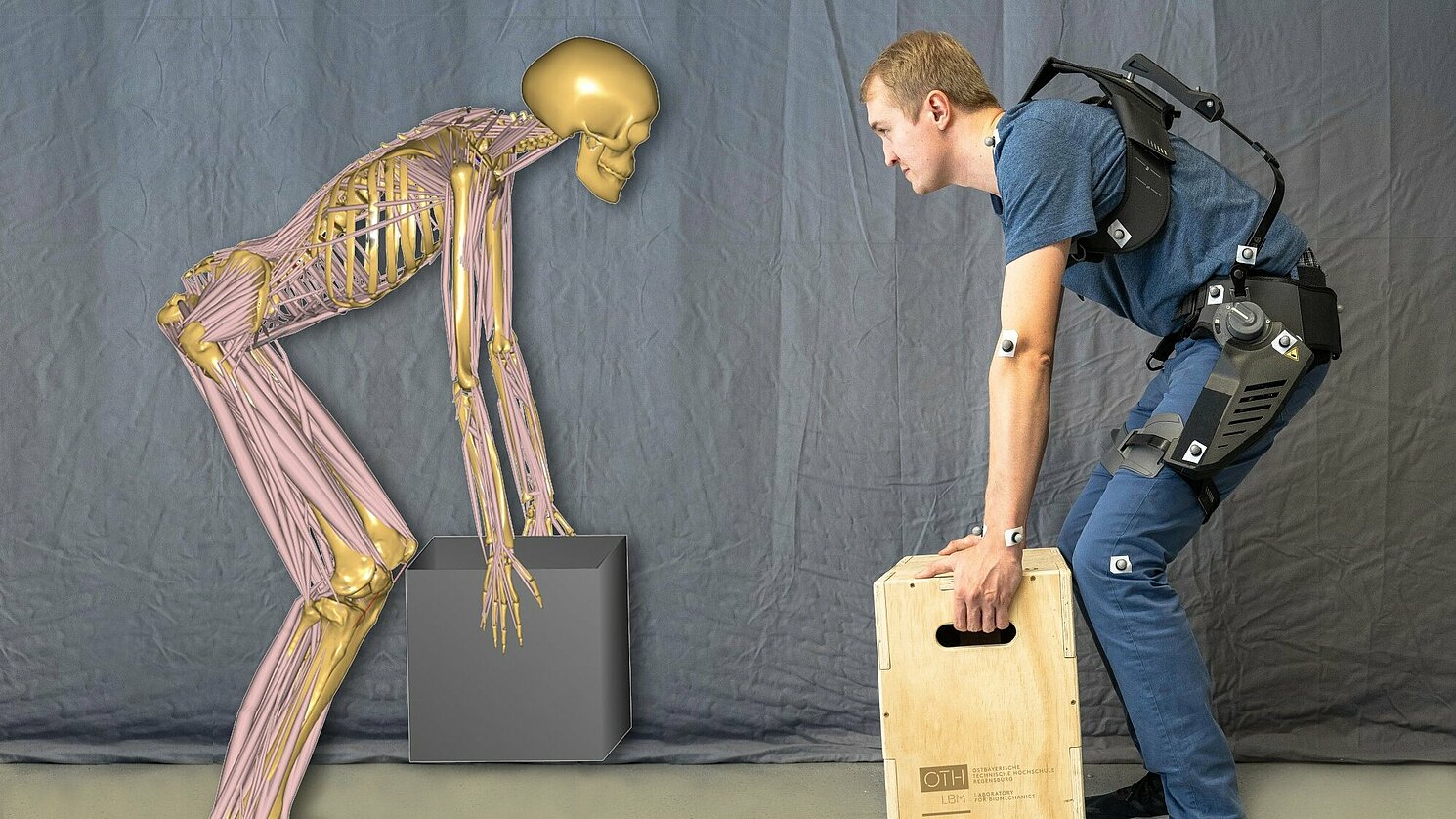 Digitale Menschmodelle ermöglichen das Nachbilden realer Bewegungen und die Berechnung interner sowie externer Belastungen.