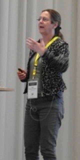 Prof. Dr. Helga Hornberger von der OTH Regensburg in Muttenz/Basel während der Präsentation „Galvanic Corrosion of Magnesium Materials“ beim Kongress der Swiss Society for Biomaterials and Regenerative Medicine (SSB/RM) am 22. Mai 2019.