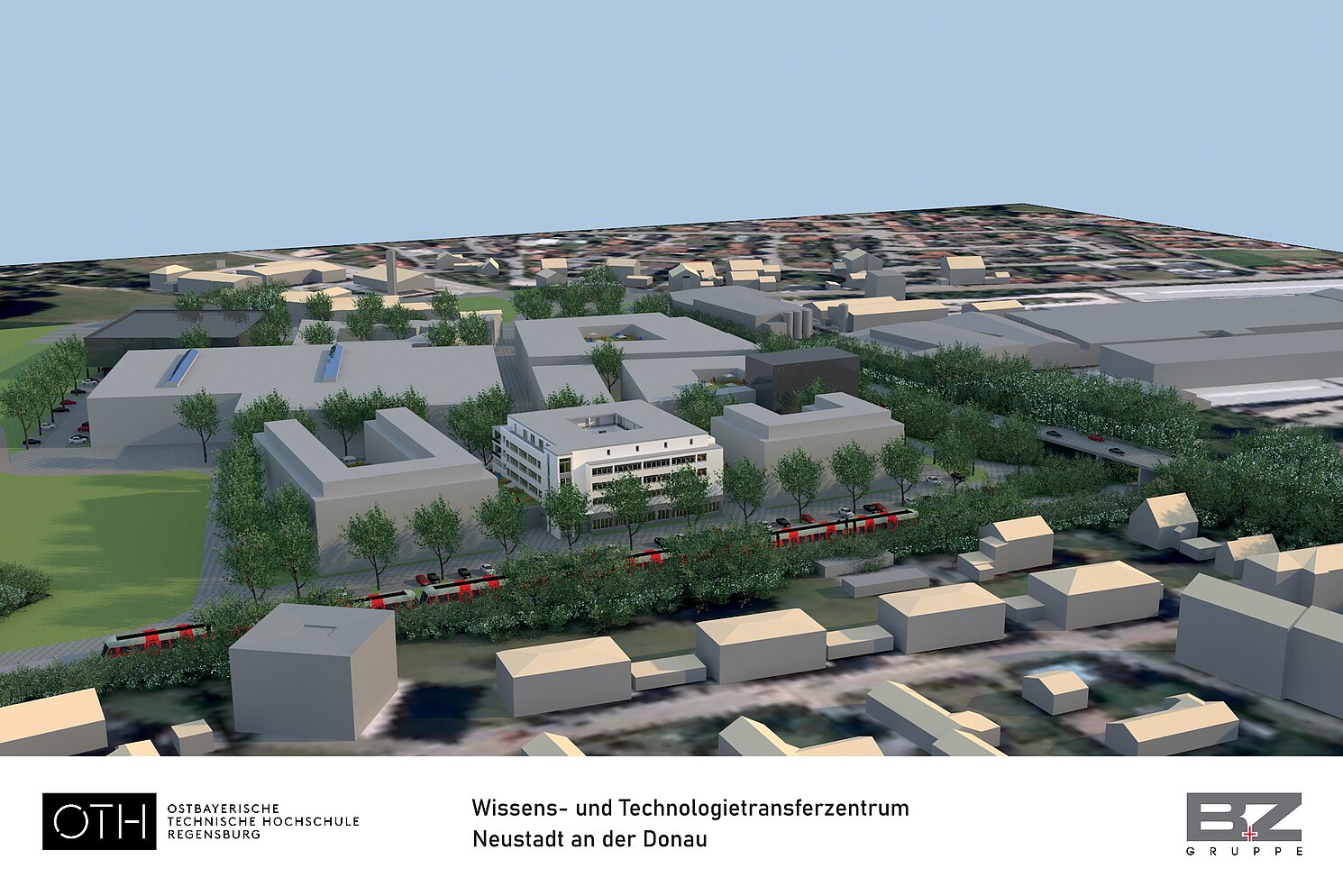 Modell des Wissens- und Technologietransferzentrums in Neustadt an der Donau.