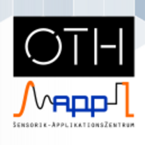 Logo der OTH Regensburg und des Sensorik-Applikationszentrums.
