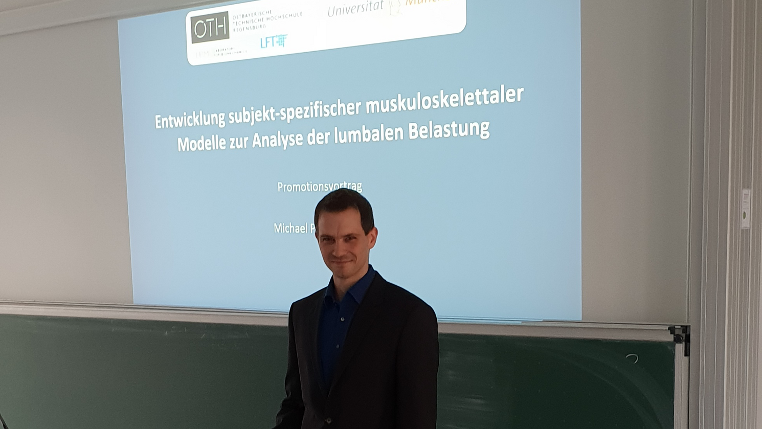 Michael Putzer bei der Präsentation seines Promotionsvortrages. Foto: Prof. Dr. Ingo Ehrlich