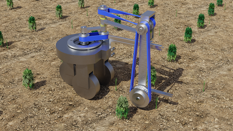 Studierende der Fakultät Maschinenbau an der OTH Regensburg haben eine 3D-Animation von einem Hackarm erstellt, der nur mit einem Motor auskommt.